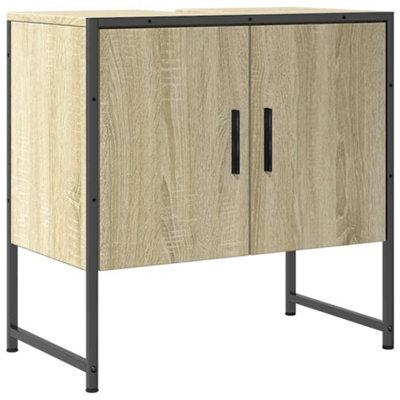 Berkfield Sturdy Bathroom Sink Cabinet Sonoma Oak 60X33X60 Cm Engineered Wood