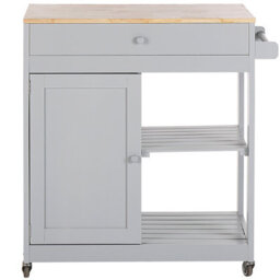 Beliani  Kitchen Trolley Trapani Grey - thumbnail 5