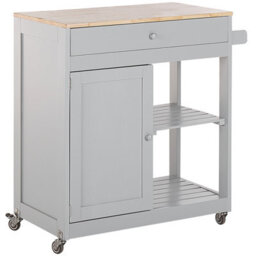 Beliani  Kitchen Trolley Trapani Grey - thumbnail 1