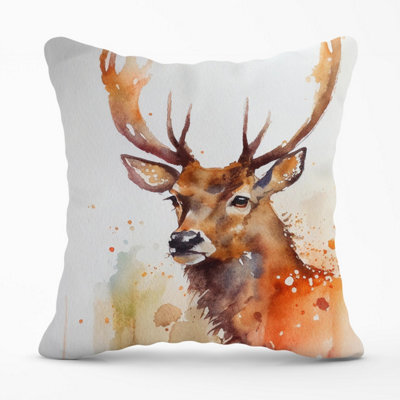 Warren Reed Designer Majestic Stag Watercolour Outdoor Cushion 45Cm X 45Cm - image 1