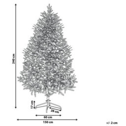 Beliani Artificial Snowy Christmas Tree Bassie 240 Cm White - thumbnail 3