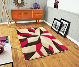 Smart Living Modern Thick Soft Carved Area Rug, Living Room Carpet, Kitchen Floor, Bedroom Soft Rugs 80Cm X 150Cm - Beige Red - thumbnail 4
