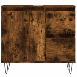 Berkfield Industrial Bathroom Cabinet Smoked Oak 65X33X60 Cm Engineered Wood - thumbnail 5