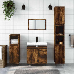 Berkfield Industrial Bathroom Cabinet Smoked Oak 65X33X60 Cm Engineered Wood - thumbnail 2