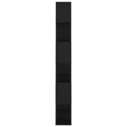 Berkfield Book Cabinet Room Divider Black 80X24X186 Cm Engineered Wood - thumbnail 4
