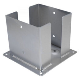 Single Silver Heavy Duty Hot Dip Galvanised Bolt Down Pergola Post 202mm