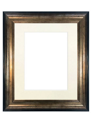 Frames By Post Scandi Black & Gold Frame With Ivory Mount For Image Size 10 X 8 Inch - image 1