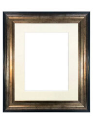 Frames By Post Scandi Black & Gold Frame With Ivory Mount For Image Size 10 X 8 Inch - thumbnail 1