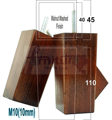 L&F 4X Replacement Furniture Legs Solid Wood 110mm High Sofas Chairs Settee Cabinets Legs M10 Tsp2055 - image 1