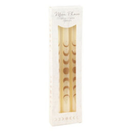 Something Different Moon Phases Taper Candle (Pack Of 3) Off White (One Size) - thumbnail 3