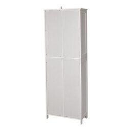 Thehotsale Mdf Tall Storage Cabinet With Glass Door And Drawers In White - thumbnail 6