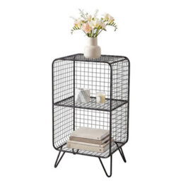 M Modern Freestanding Wire Cube Bookcase Iron Storage Shelf - thumbnail 3