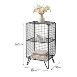 M Modern Freestanding Wire Cube Bookcase Iron Storage Shelf - thumbnail 2