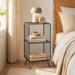 M Modern Freestanding Wire Cube Bookcase Iron Storage Shelf - thumbnail 1