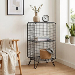 M Modern Freestanding Wire Cube Bookcase Iron Storage Shelf - thumbnail 4