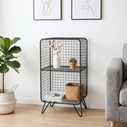 M Modern Freestanding Wire Cube Bookcase Iron Storage Shelf - thumbnail 6