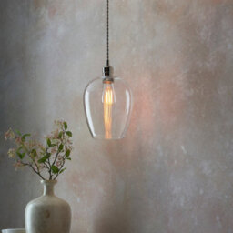 Luminosa Lighting Luminosa Livorno Single Pendant Ceiling Lamp, Bright Nickel Plate, Glass - thumbnail 5