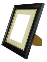Frames By Post Scandi Black With Crackle Gold Frame With Light Grey Mount For Image Size 6 X 4 Inch - thumbnail 4