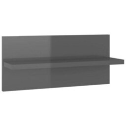Berkfield Wall Shelves 4 Pcs High Gloss Grey 40X11.5X18 Cm - thumbnail 5