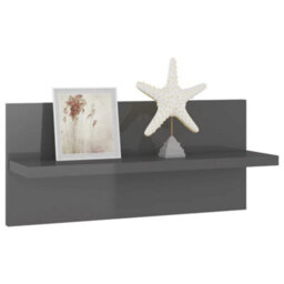 Berkfield Wall Shelves 4 Pcs High Gloss Grey 40X11.5X18 Cm - thumbnail 4