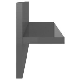 Berkfield Wall Shelves 4 Pcs High Gloss Grey 40X11.5X18 Cm - thumbnail 7
