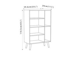 Urbn-Living Black 4-Drawer 2-Section Shelving Unit With Legs - thumbnail 4