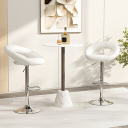Costway Swivel Bar Stool Set Of 2 Height Adjustable Pu Leather Counter Stools - thumbnail 4