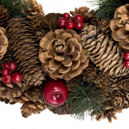 GreenBrokers Premium Quality Christmas Hanging Wreath 48Cm - Festive Pine Cone Display With Red Berries - thumbnail 7