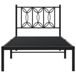 Berkfield Metal Bed Frame Without Mattress With Headboard Black 80X200Cm - thumbnail 4