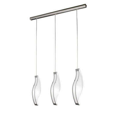 Luminosa Lighting Luminosa Sintesys Linear Pendant 3 Drop Gu10 3 Light Bar Polished Chrome - image 1
