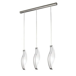 Luminosa Lighting Luminosa Sintesys Linear Pendant 3 Drop Gu10 3 Light Bar Polished Chrome