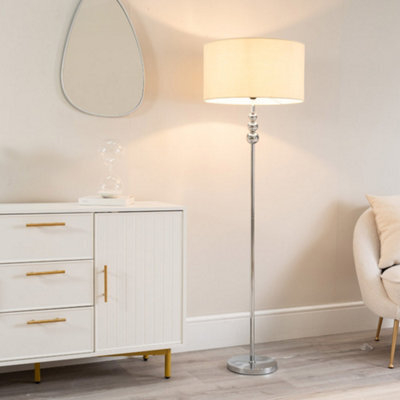 Valuelights Marissa Chrome Stacked Ball Floor Lamp With Cream Shade - image 1