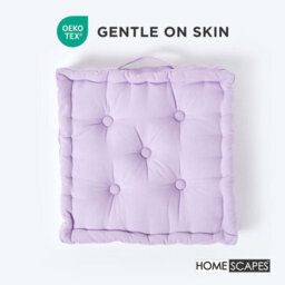 Homescapes Cotton Mauve Floor Cushion, 40 X 40 Cm - thumbnail 3