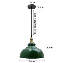 Ledsone Modern Industrial Pendant Light  Green Metal Ceiling Lamp With 95Cm Adjustable Cord - thumbnail 3