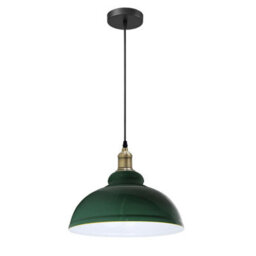 Ledsone Modern Industrial Pendant Light  Green Metal Ceiling Lamp With 95Cm Adjustable Cord