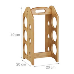 Simpa Bamboo Wine Rack For 6 Bottles, 40Cm (H) X 20Cm (W) X 20Cm (D) - thumbnail 2