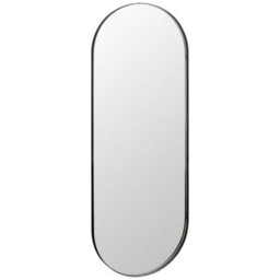 Biznest Black Oval Shape Wall Mounted Mirror Aluminium & Glass Framed Perfect Home Decor Present Idea Large Room Display 95X35Cm - thumbnail 3