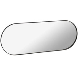 Biznest Black Oval Shape Wall Mounted Mirror Aluminium & Glass Framed Perfect Home Decor Present Idea Large Room Display 95X35Cm - thumbnail 2
