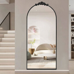 Darphe Black Metal Frame Decorative Mirror 80Cm W X 2.5Cm D X 180Cm H - thumbnail 1