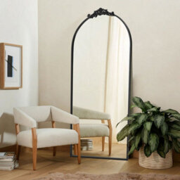 Darphe Black Metal Frame Decorative Mirror 80Cm W X 2.5Cm D X 180Cm H - thumbnail 2
