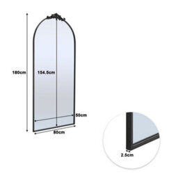 Darphe Black Metal Frame Decorative Mirror 80Cm W X 2.5Cm D X 180Cm H - thumbnail 9