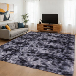 Aspire Homeware Non Slip Tie Dye Grey Shaggy Rug Soft Fluffy Washable, Living Room And Dining Room Rug, (L)230Cm X (W)160Cm - thumbnail 6
