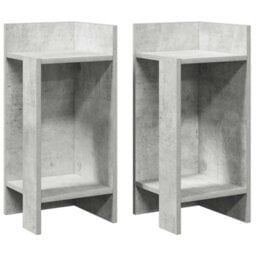 Berkfield Side Tables 2 Pcs With Shelf Concrete Grey 25.5X27X60 Cm - thumbnail 2
