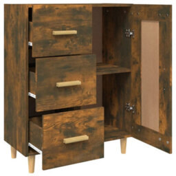 Berkfield Classic Sideboard Smoked Oak 69.5X34X90 Cm Engineered Wood - thumbnail 6