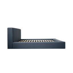 Wyld Haus Portarlington Upholstered Navy Blue Twill 4Ft6 Double Size Bed With Headboard - thumbnail 4