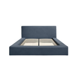Wyld Haus Portarlington Upholstered Navy Blue Twill 4Ft6 Double Size Bed With Headboard - thumbnail 3