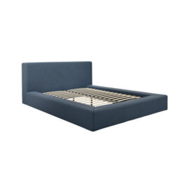 Wyld Haus Portarlington Upholstered Navy Blue Twill 4Ft6 Double Size Bed With Headboard - thumbnail 2