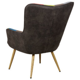 Beliani Wingback Chair Vejle With Footstool Fabric Multicolour - thumbnail 6