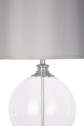 Orsina Edna Small Silver Silk Shade Table Lamp - thumbnail 5