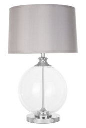 Orsina Edna Small Silver Silk Shade Table Lamp - thumbnail 1